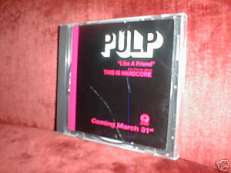 RARE PULP CDS LIKE A FRIEND 2 TRK PROMO W/ STICKER CASE